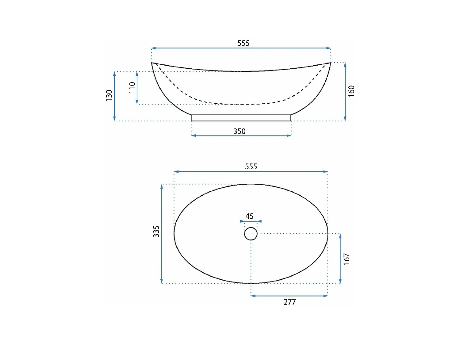 Vasque À Poser Rea Kate 56 White