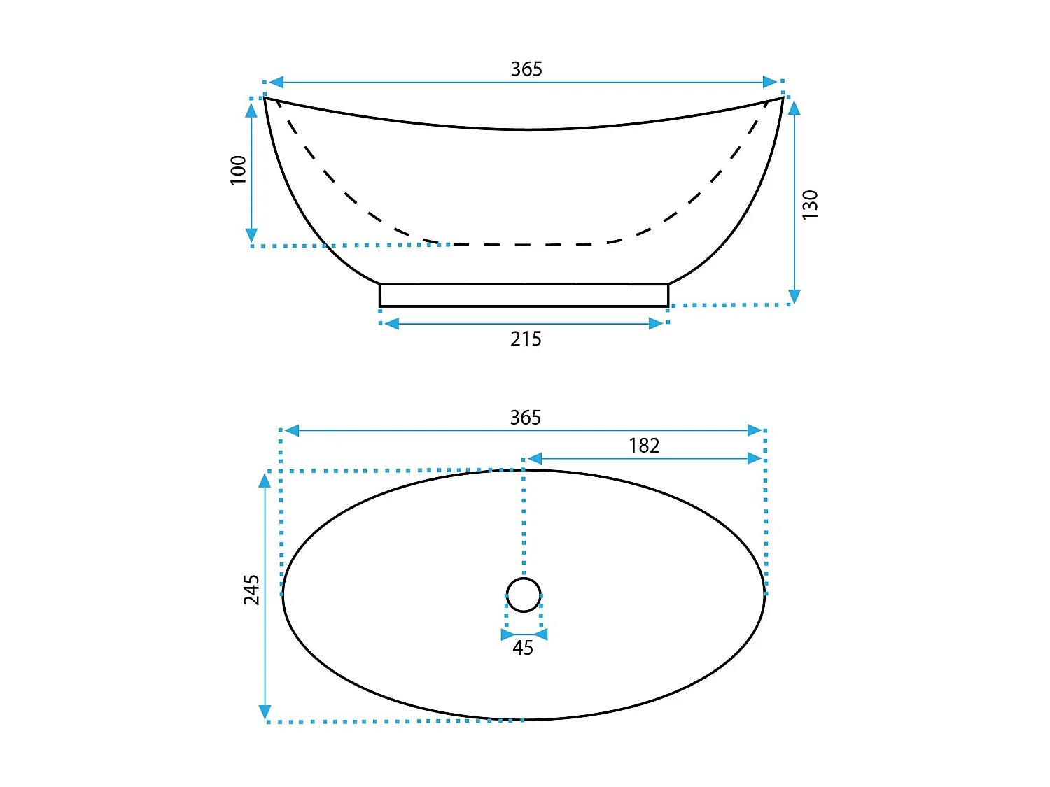 Opzetwastafel Rea Kate 36 White