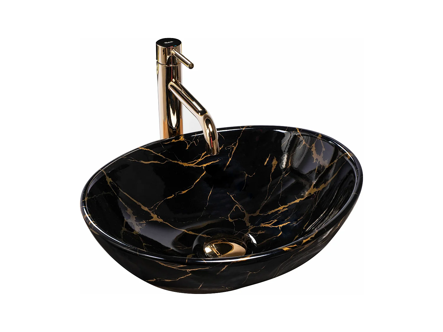 Vasque À Poser Rea Sofia Marble Shiny Black