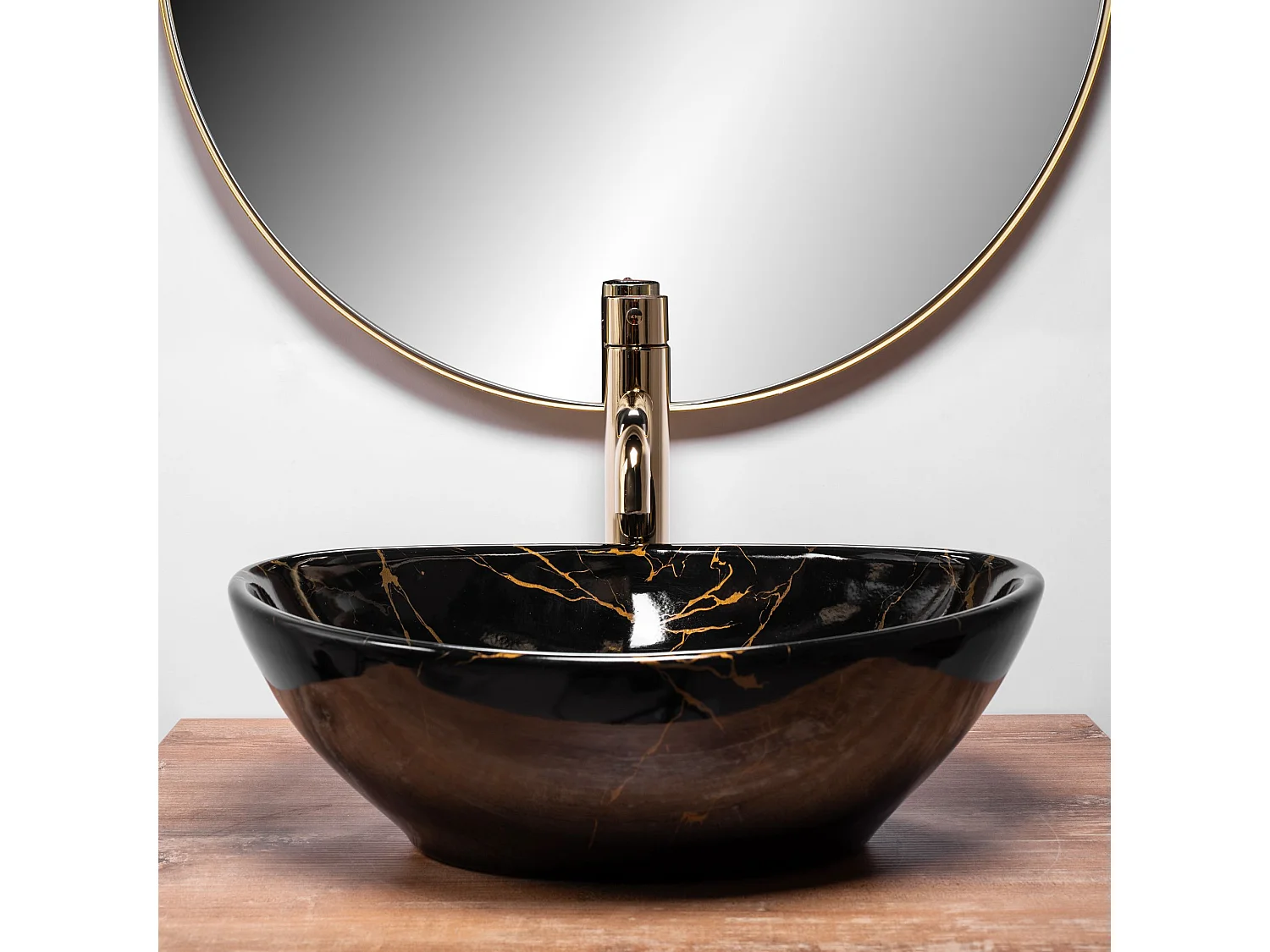 Vasque À Poser Rea Sofia Marble Shiny Black