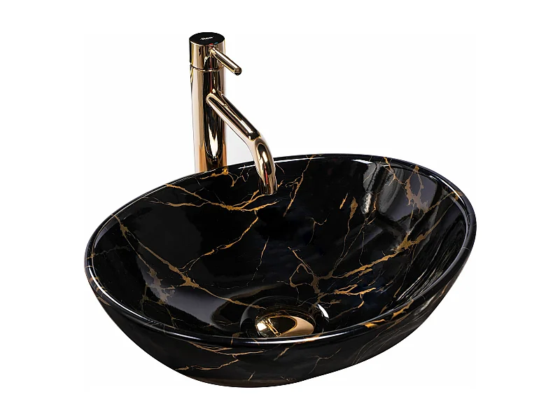 Vasque À Poser Rea Sofia Marble Shiny Black