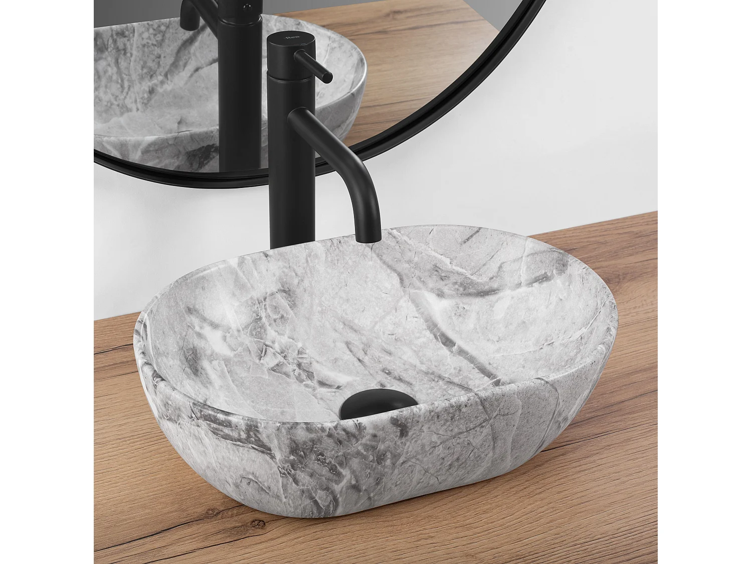 Lavabo Sobre Encimera Rea Amelia Mini Light Grey