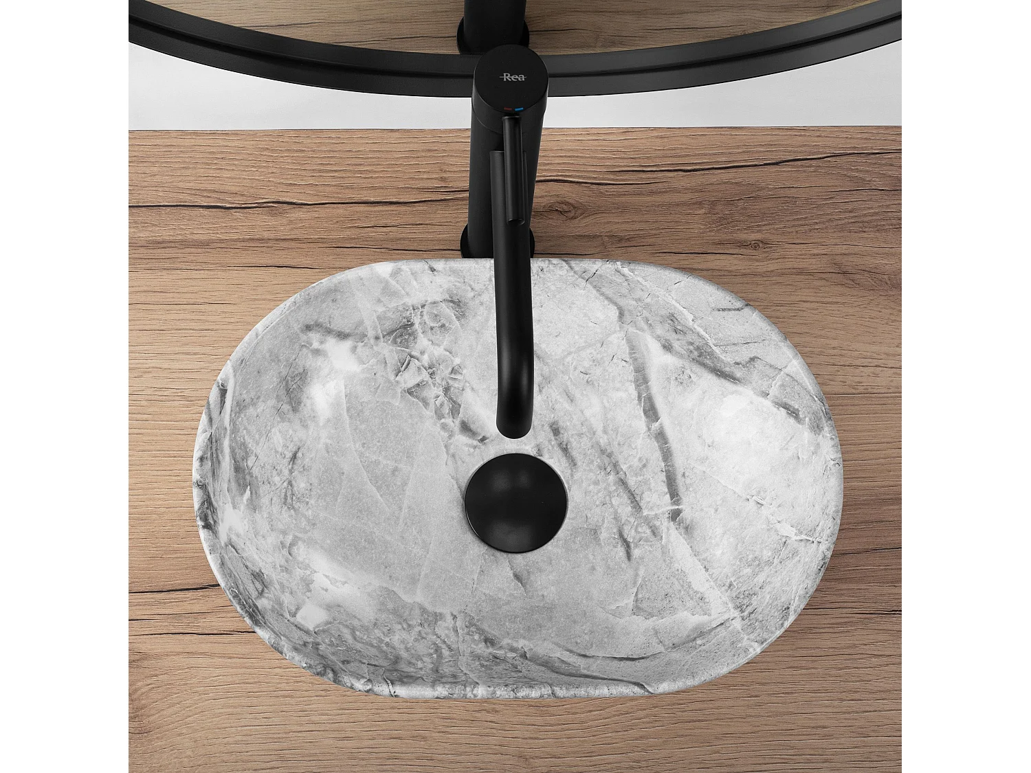 Lavabo Sobre Encimera Rea Amelia Mini Light Grey