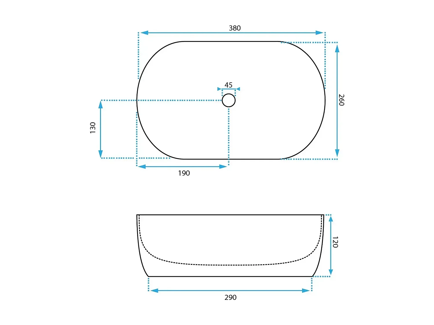 Lavabo Sobre Encimera Rea Amelia Mini Light Grey