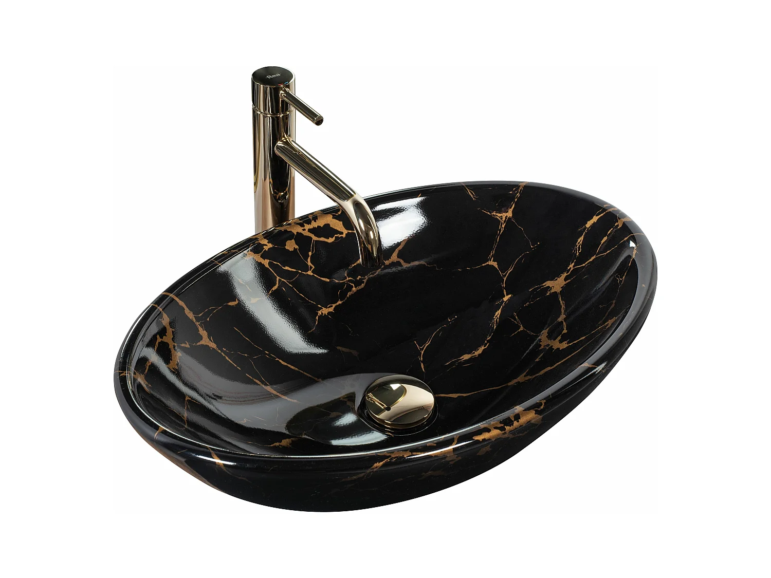 Vasque À Poser Rea Pamela Marble Shiny Black