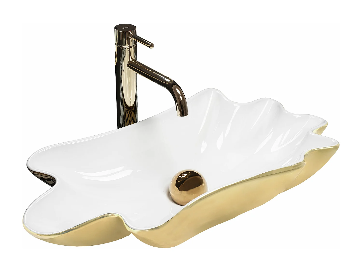 Aufsatzwaschbecken Rea Infinity White Gold