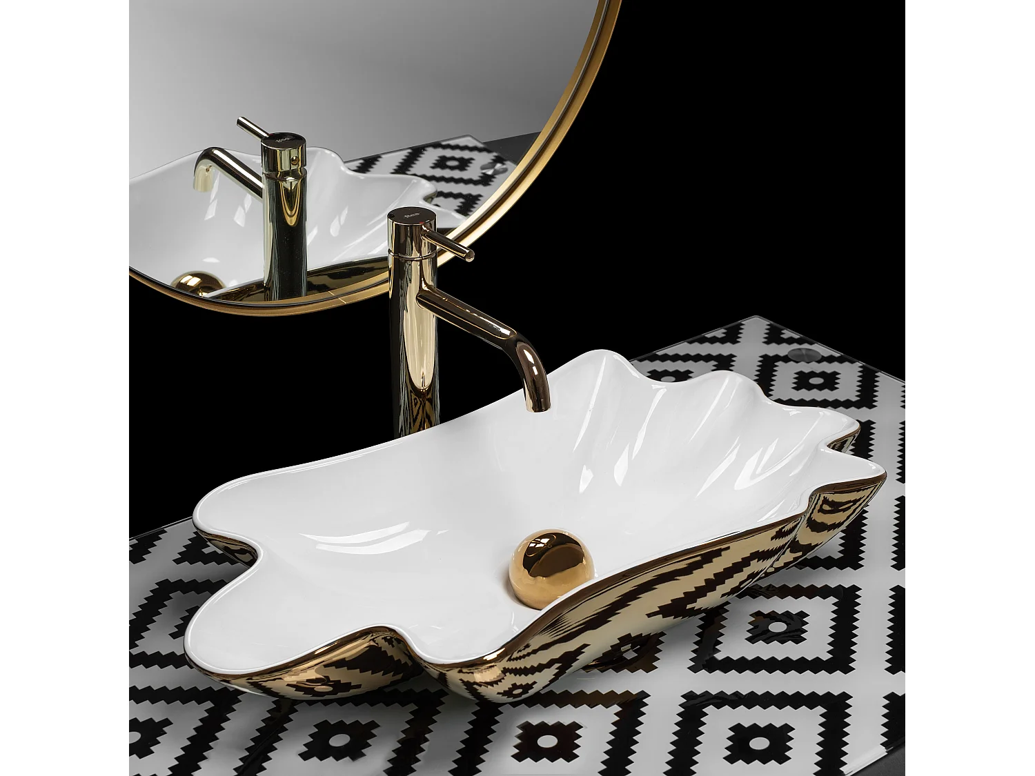 Aufsatzwaschbecken Rea Infinity White Gold