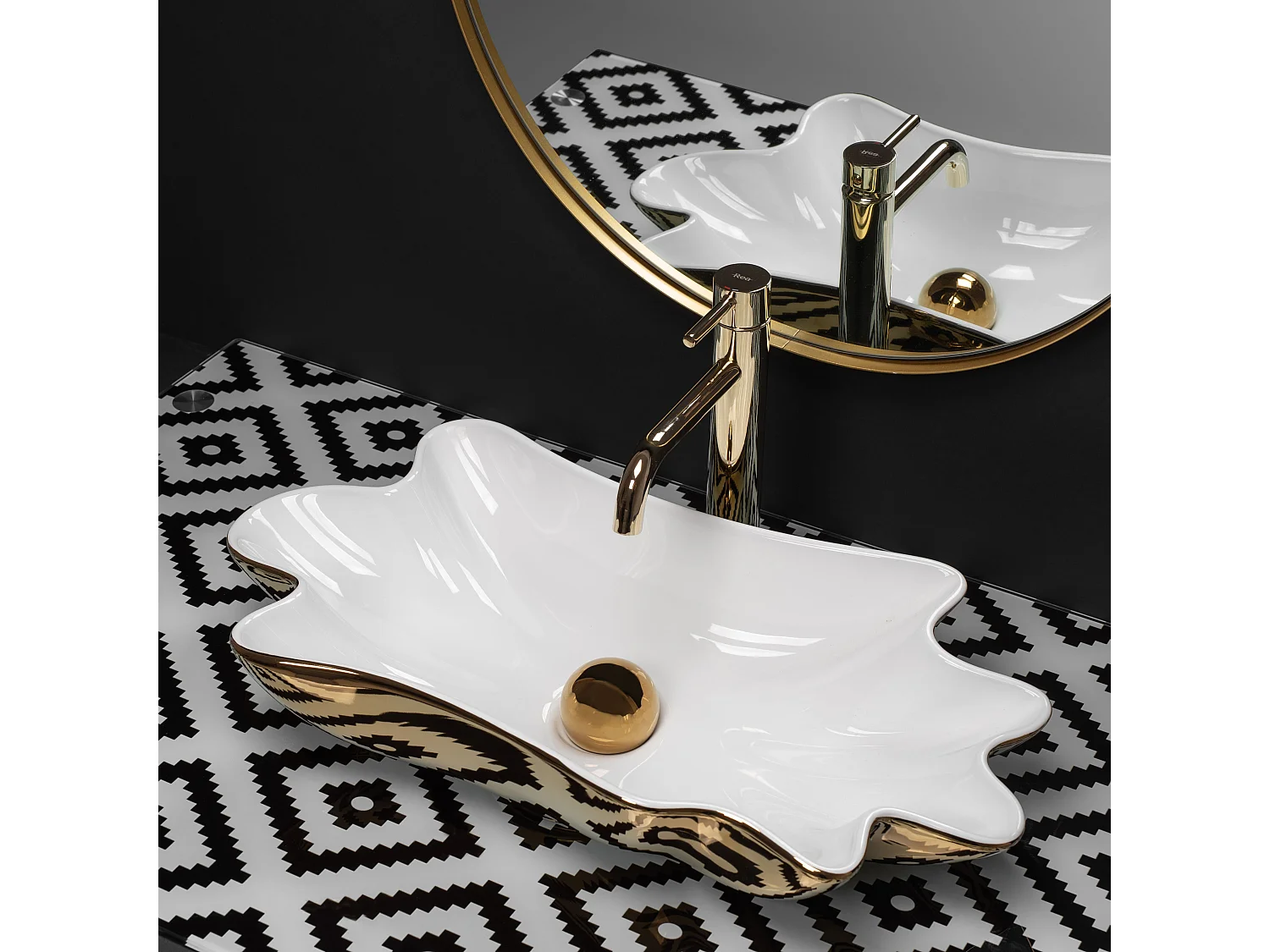 Aufsatzwaschbecken Rea Infinity White Gold