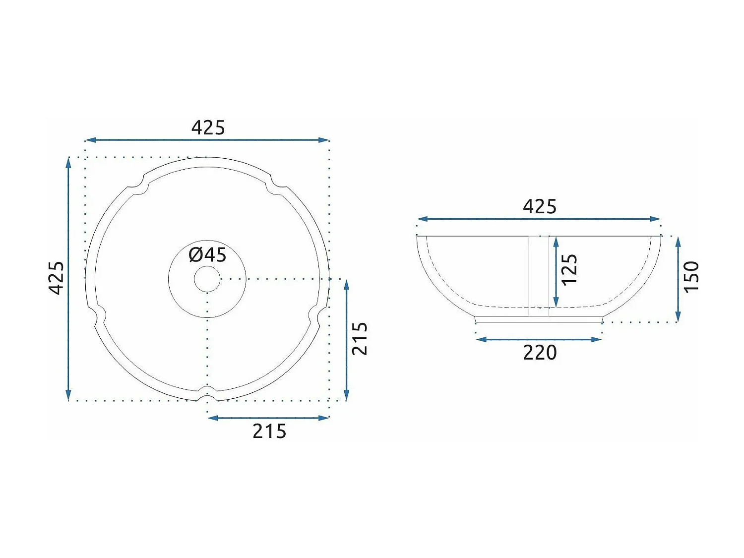 Vasque À Poser Rea Asanti White