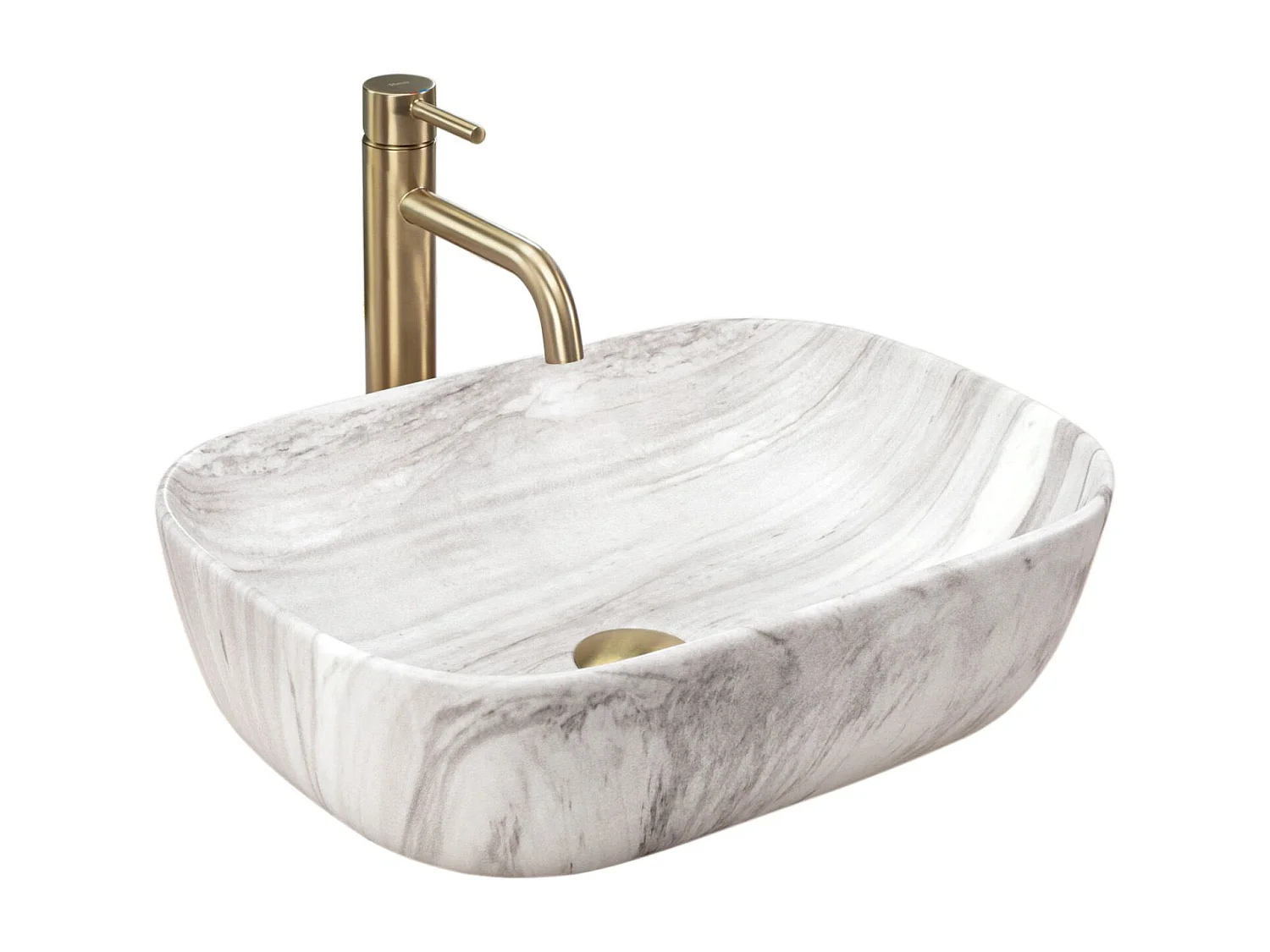 Lavabo Sobre Encimera Rea Belinda Ash White