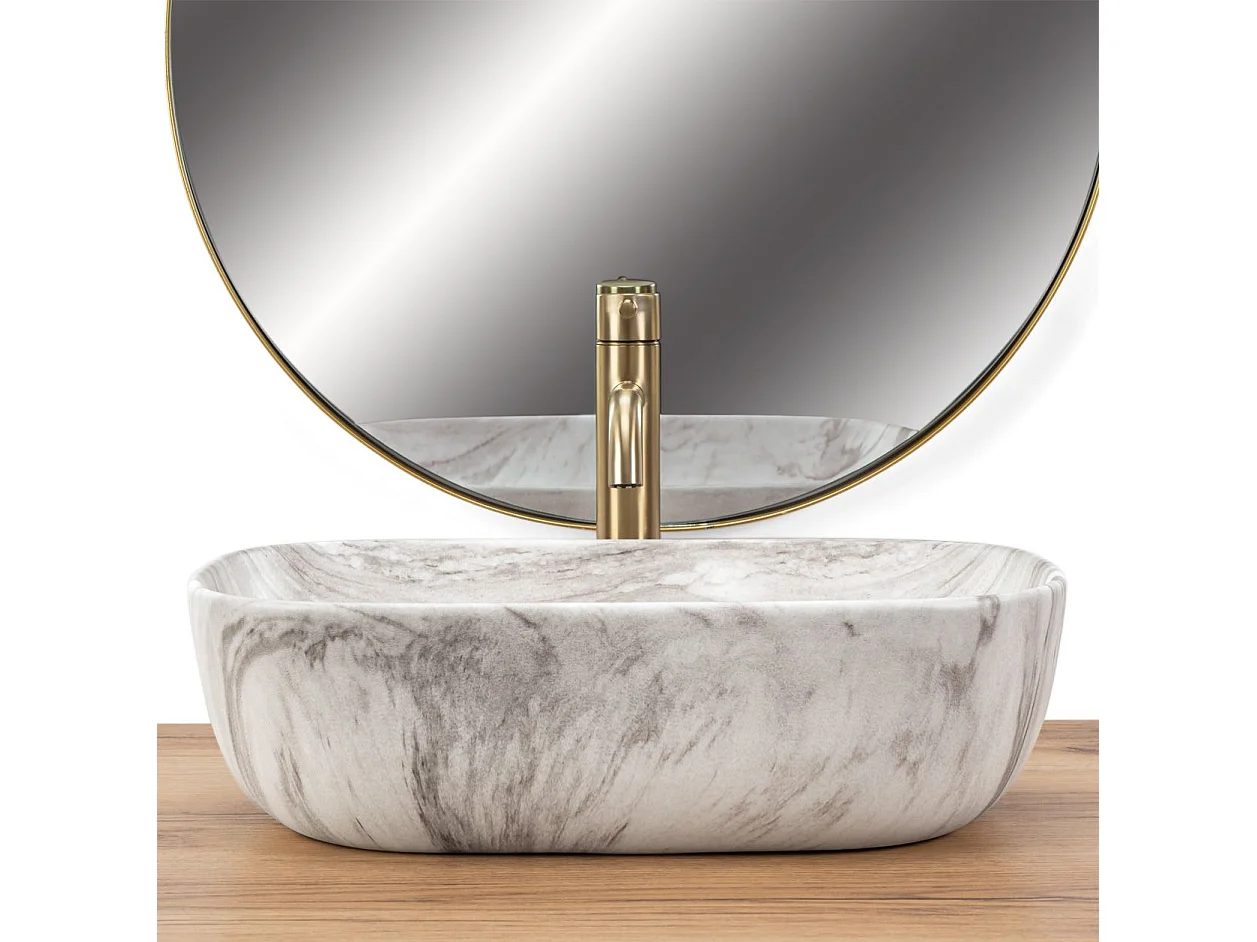 Lavabo Sobre Encimera Rea Belinda Ash White