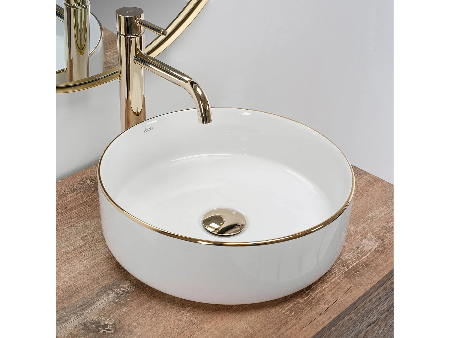 Aufsatzwaschbecken Rea Sami White Gold