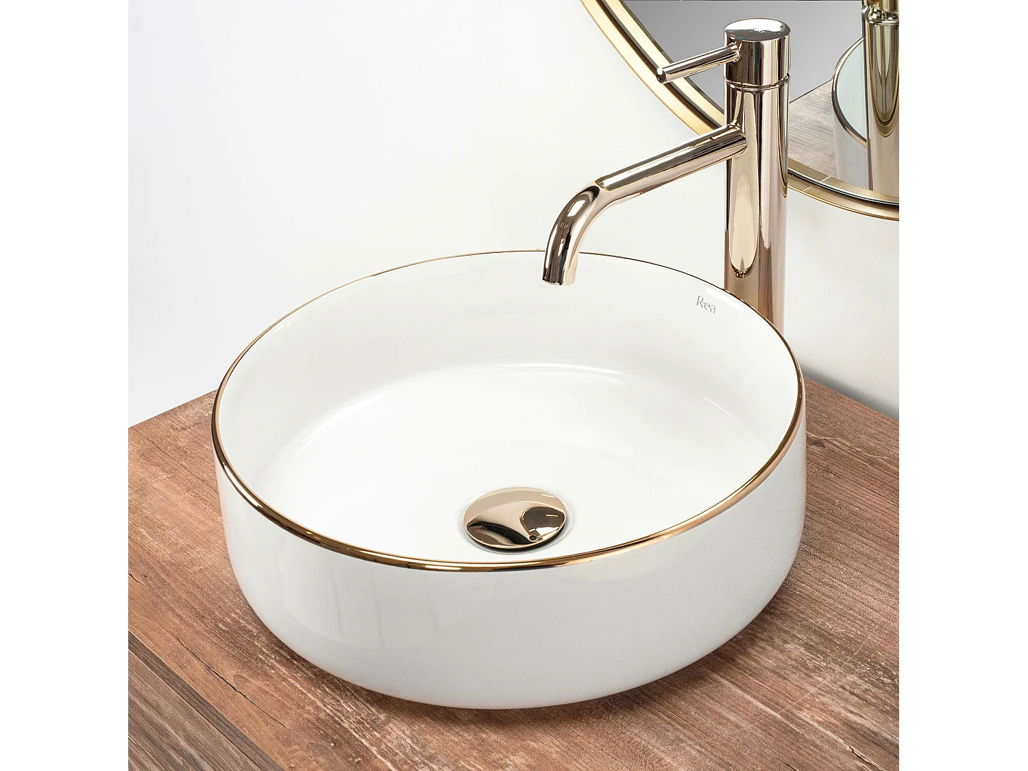 Aufsatzwaschbecken Rea Sami White Gold