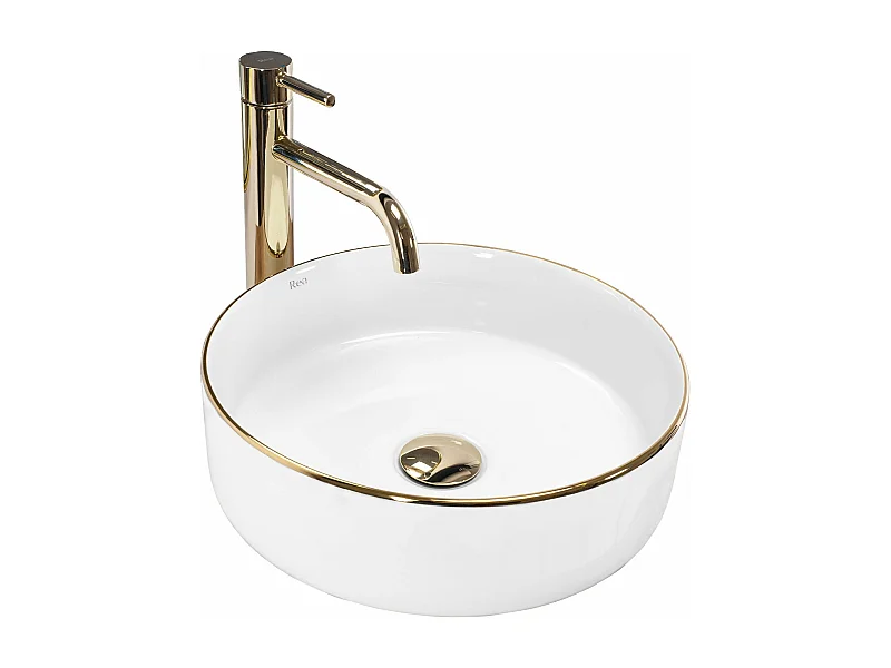 Vasque À Poser Rea Sami White Gold