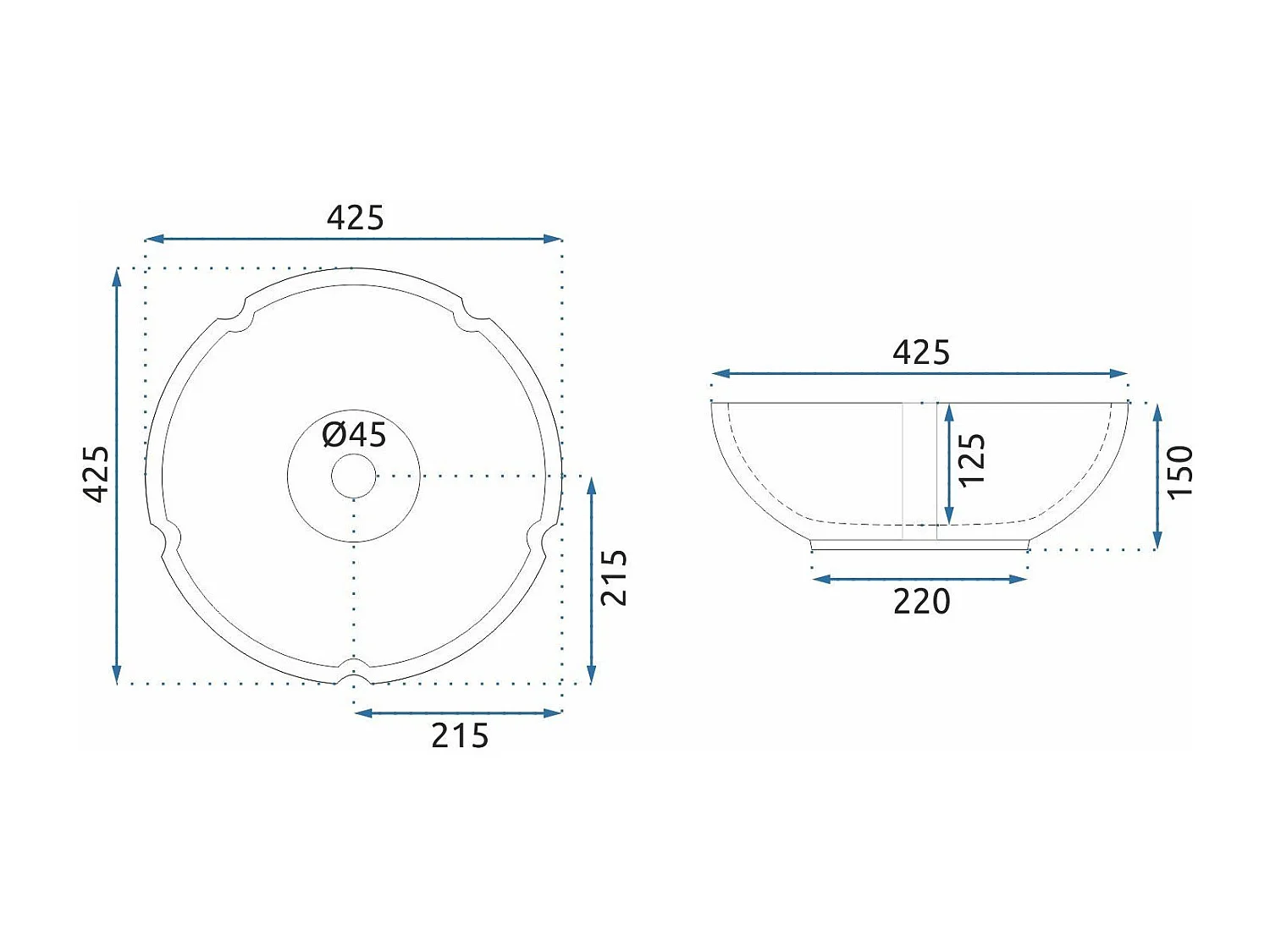 Lavatório De Apoio Rea Felicia White