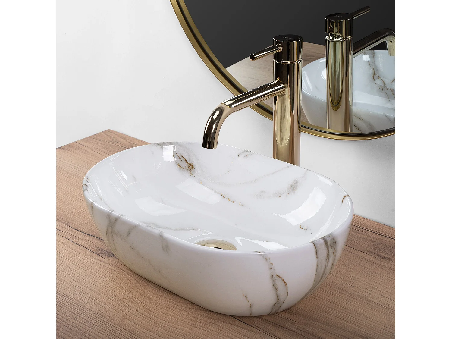 Vasque À Poser Rea Amelia Mini Shiny Aiax White