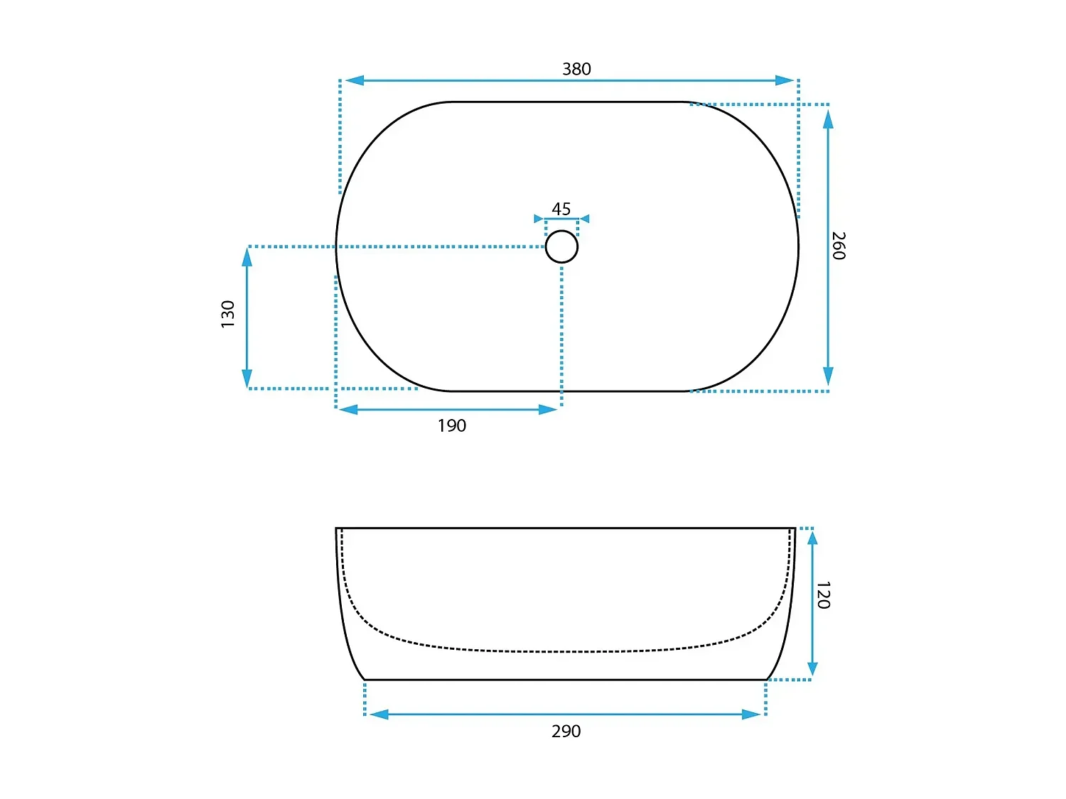 Vasque À Poser Rea Amelia Mini Shiny Aiax White