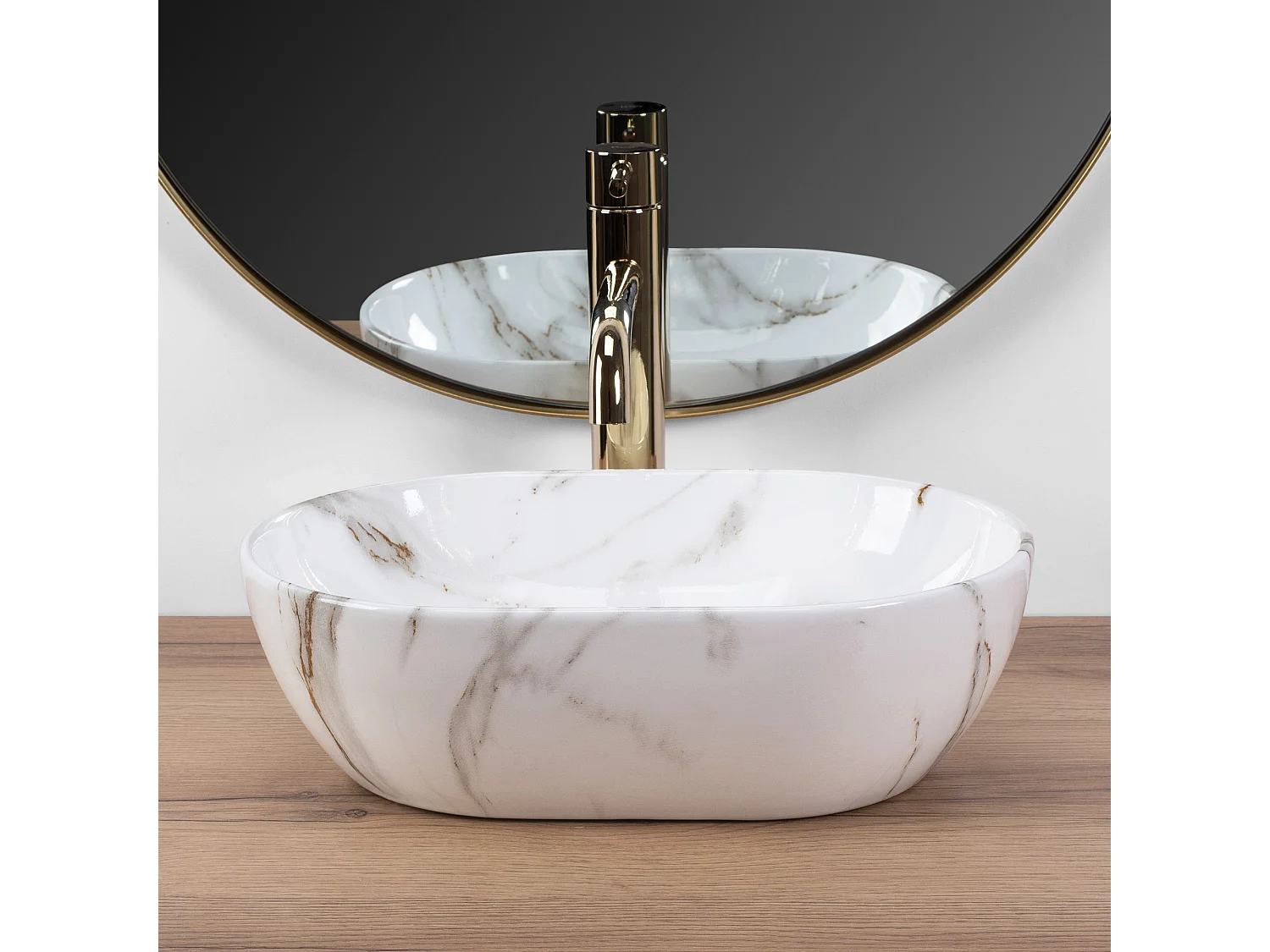 Vasque À Poser Rea Amelia Mini Shiny Aiax White