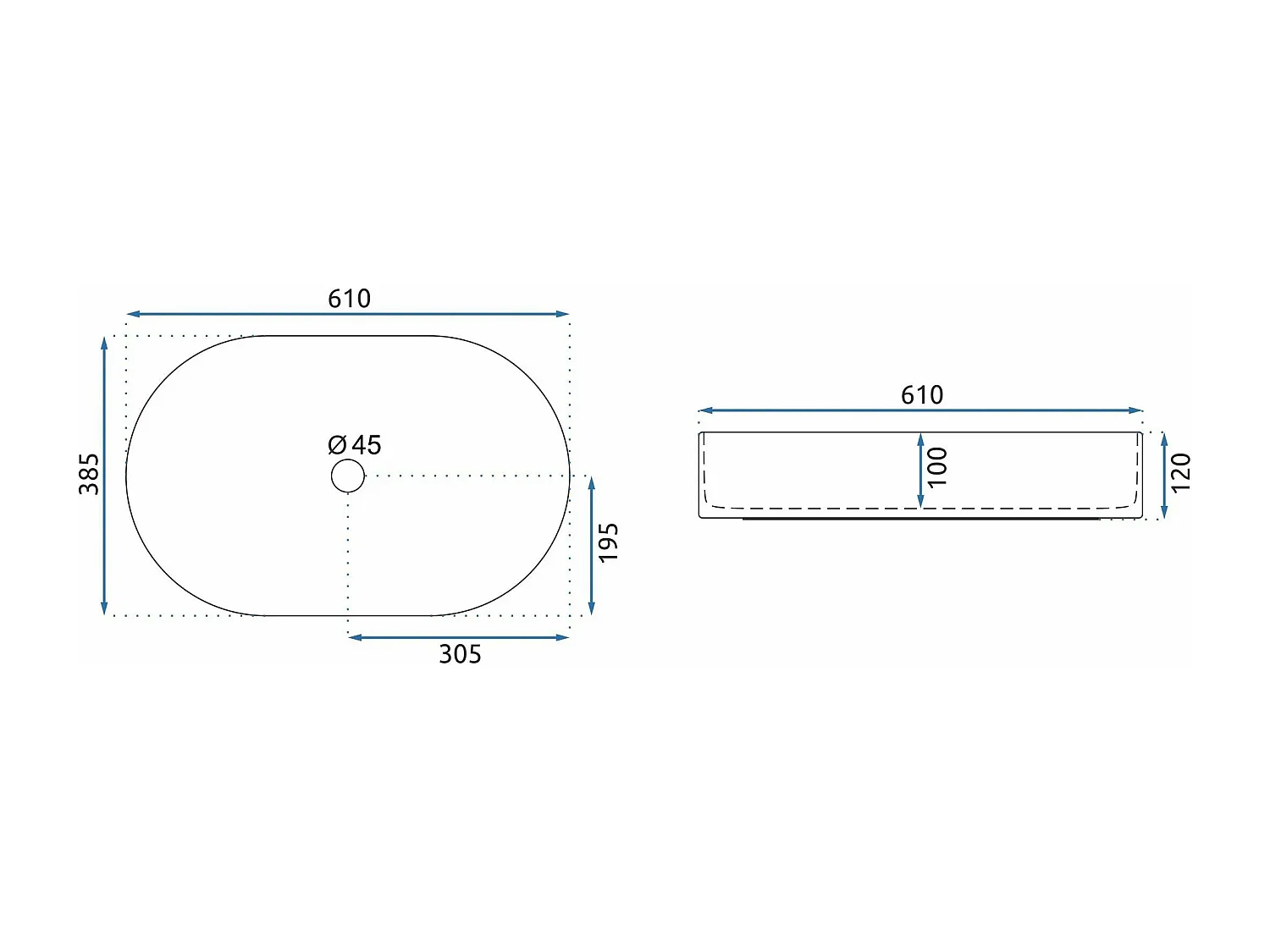 Opzetwastafel Rea Nadia 60 Beige