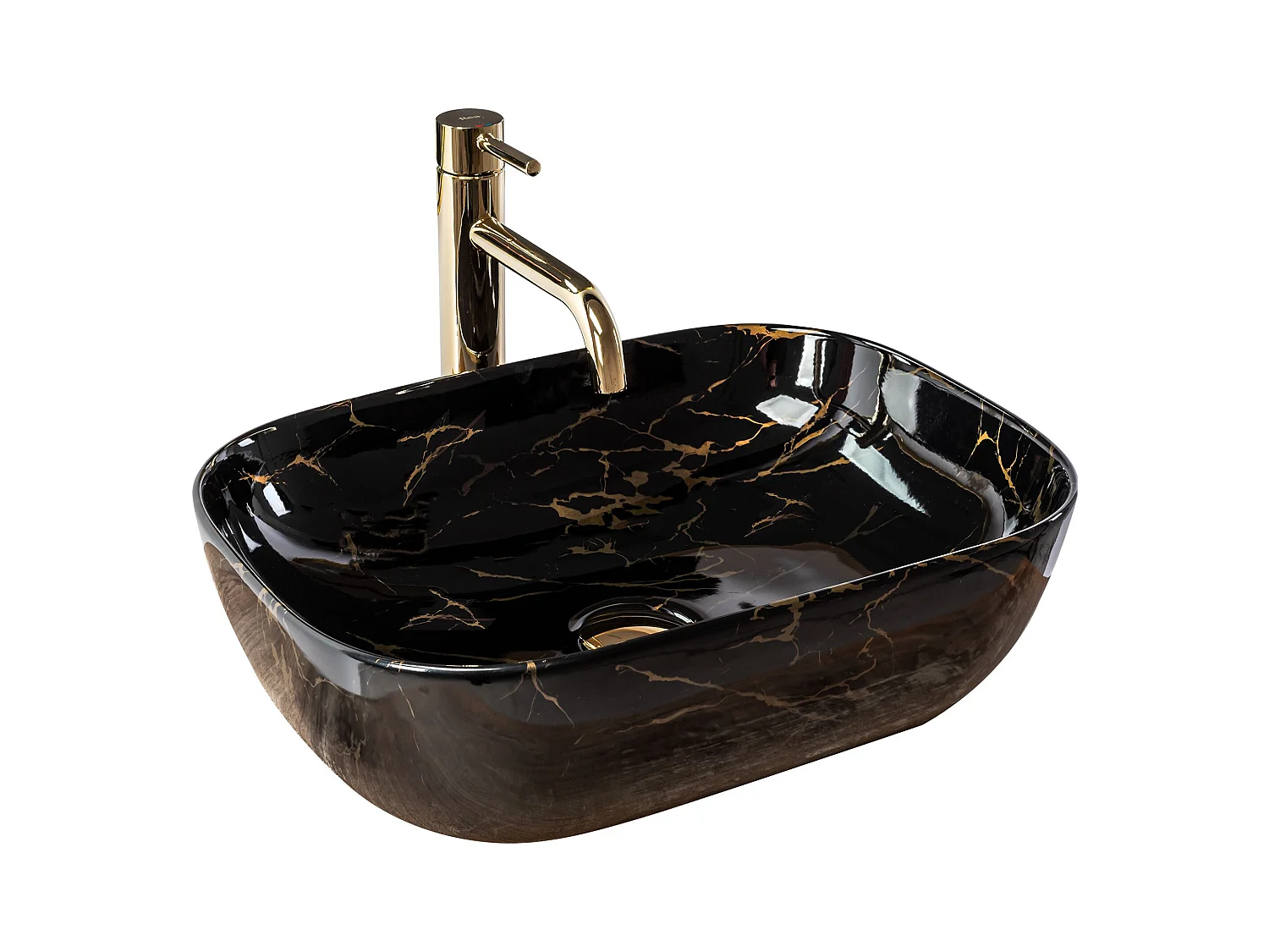 Vasque À Poser Rea Belinda Marble Shiny Black
