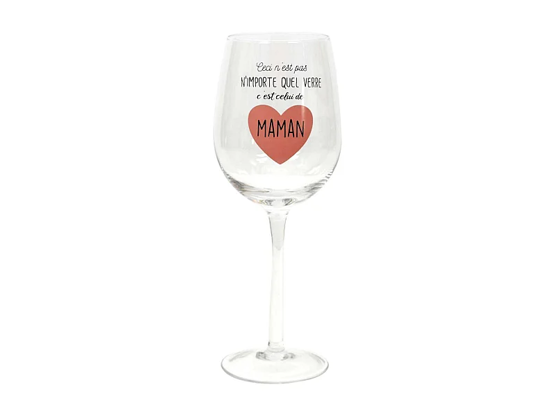 Verre à vin avec inscription Humour Maman