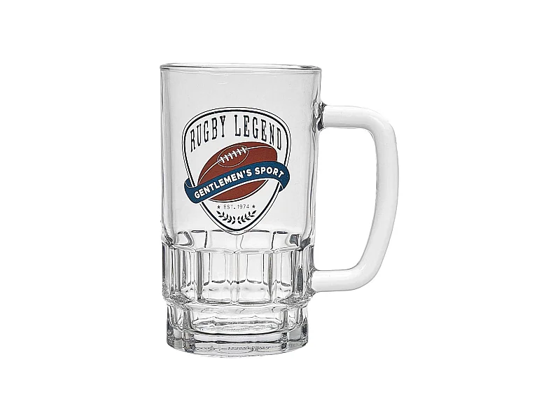 Chope à bière en verre Rugby