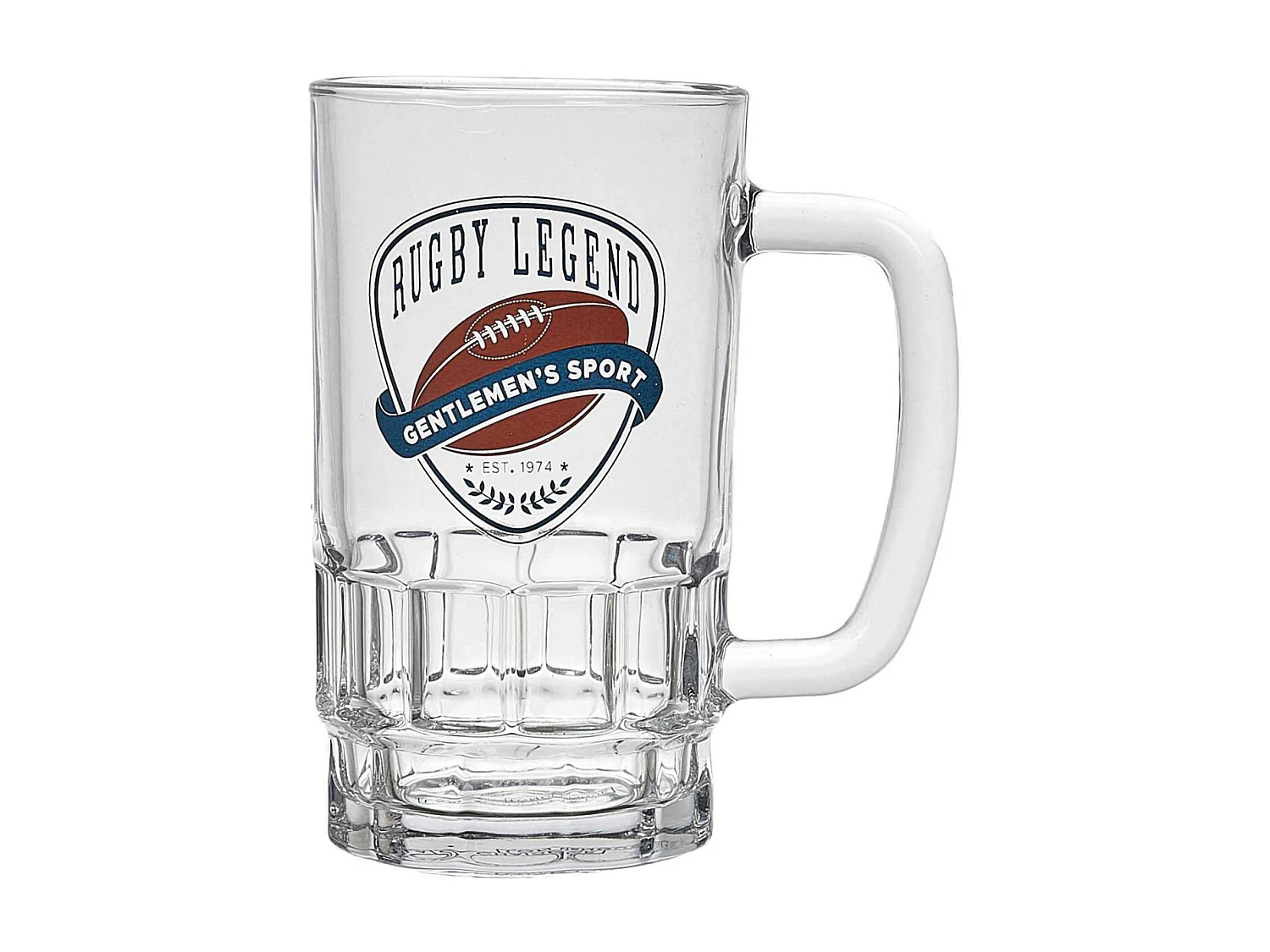 Chope à bière en verre Rugby