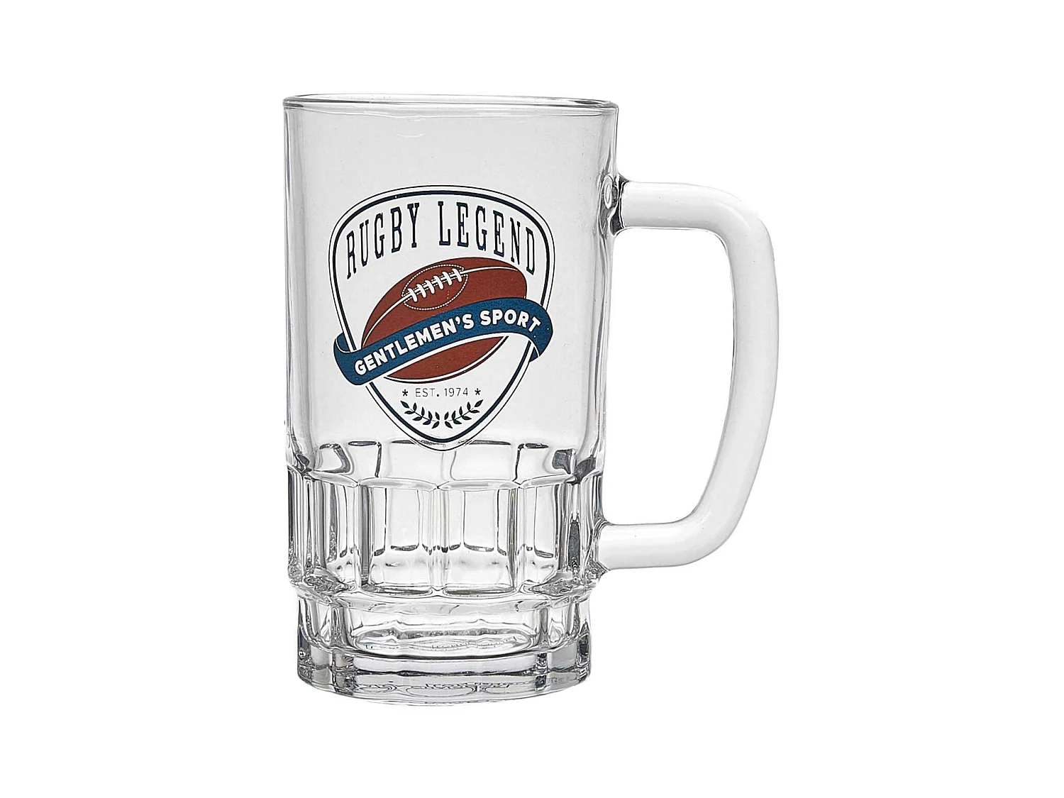 Chope à bière en verre Rugby