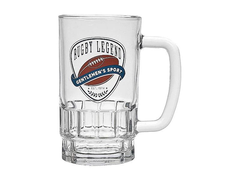 Chope à bière en verre Rugby
