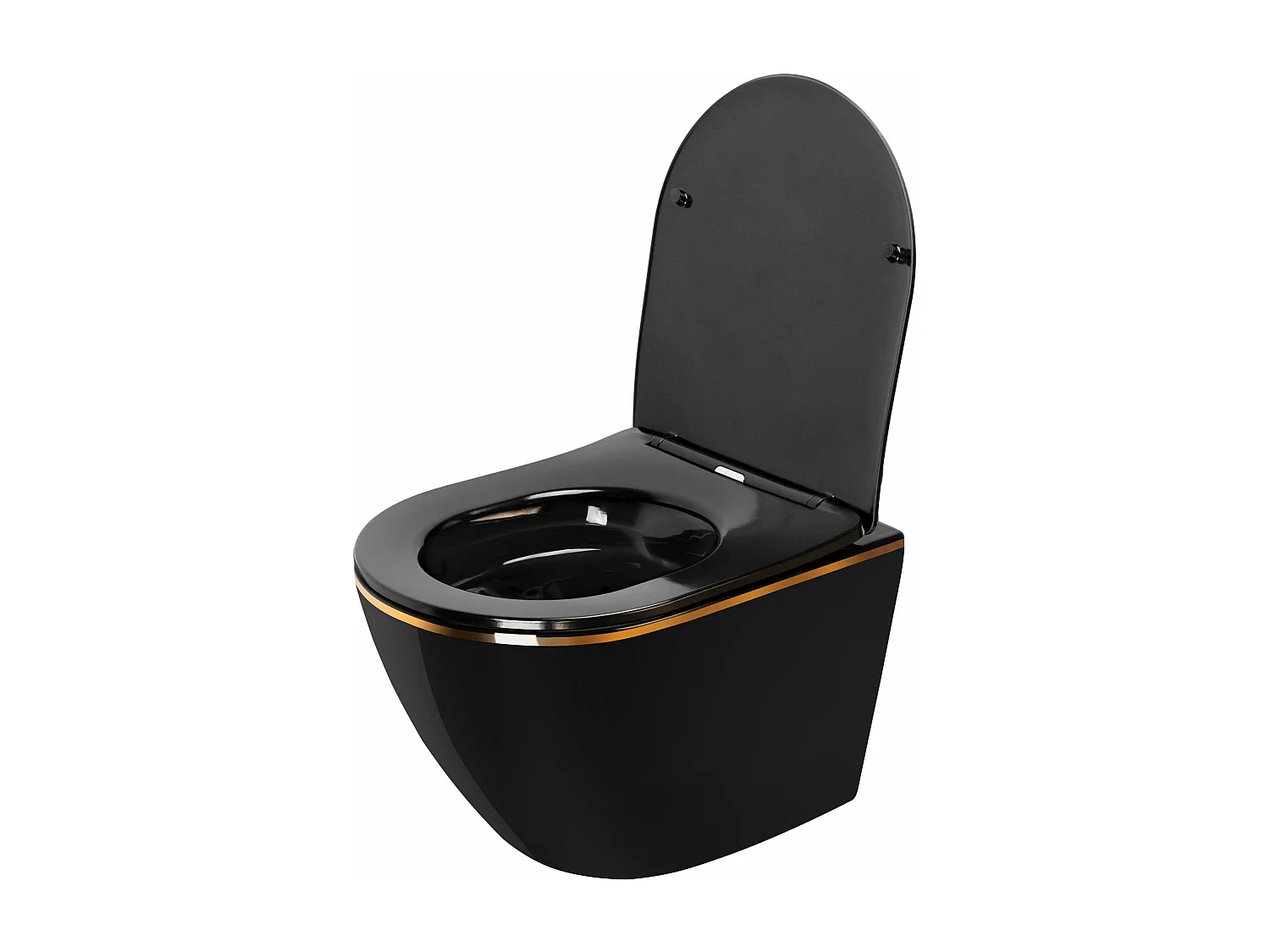 Cuvette Wc Suspendue Rea Carlo Mini Rimles Dur/Flat/Zm Czarno-Gold