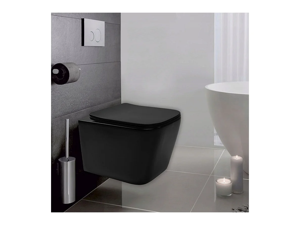 Cuvette Wc Suspendue Rea Julio Rimless Duroplast/Flat/Zm Matt Black