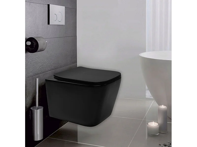 Cuvette Wc Suspendue Rea Julio Rimless Duroplast/Flat/Zm Matt Black