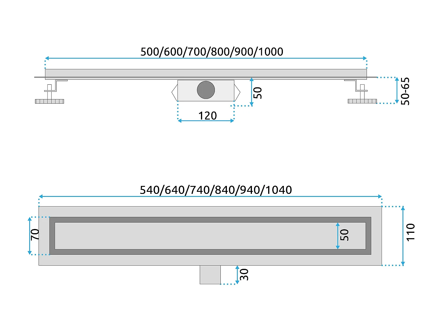Drenaje Lineal Rea Neox 700 Brush Steel