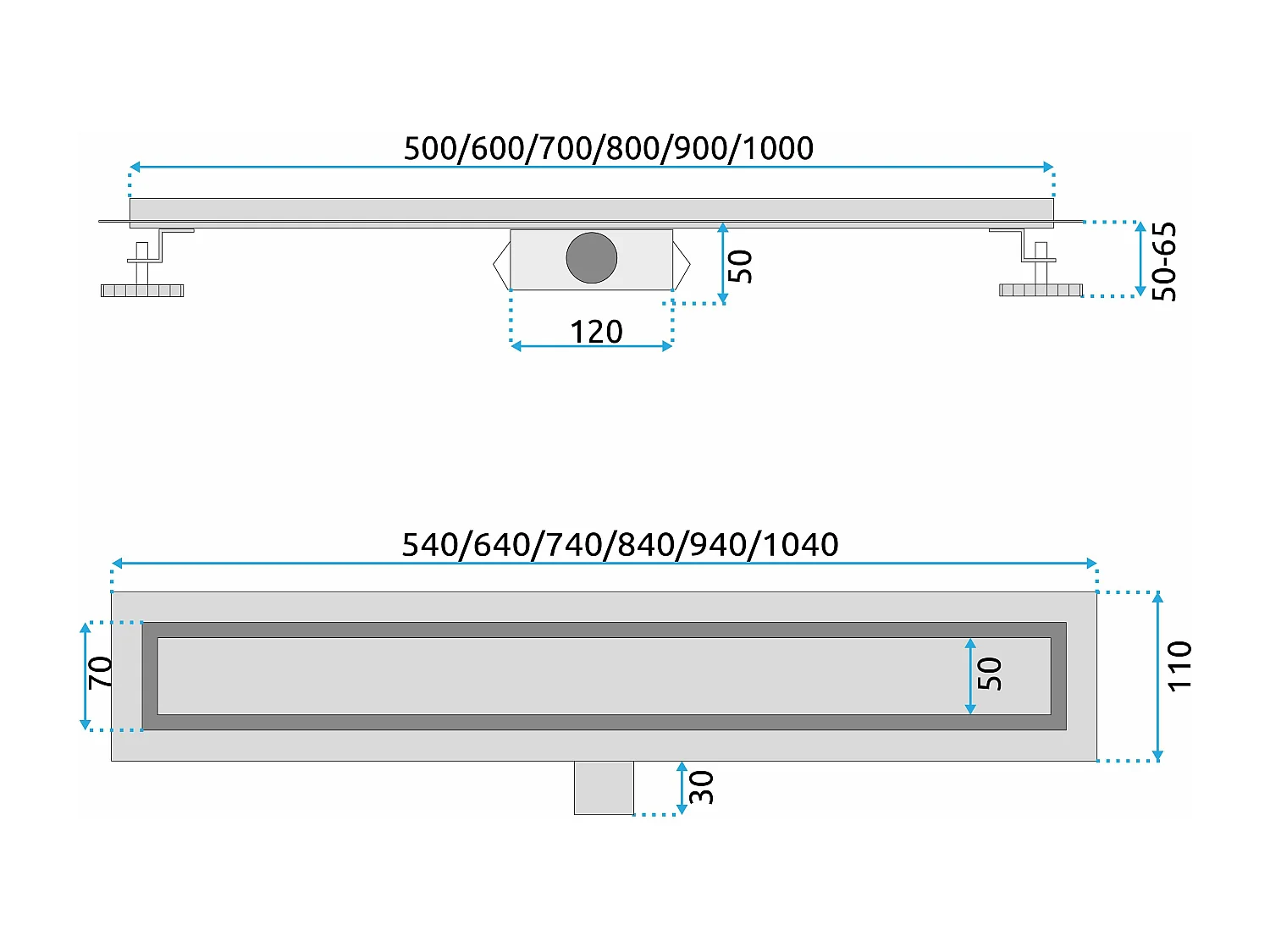 Drain Linéaire Rea Neox 500 Brush Steel