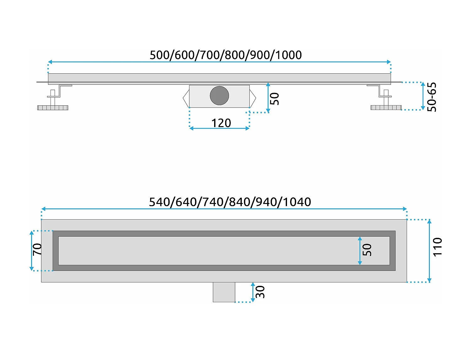 Drain Linéaire Rea Neox 600 Brush Steel