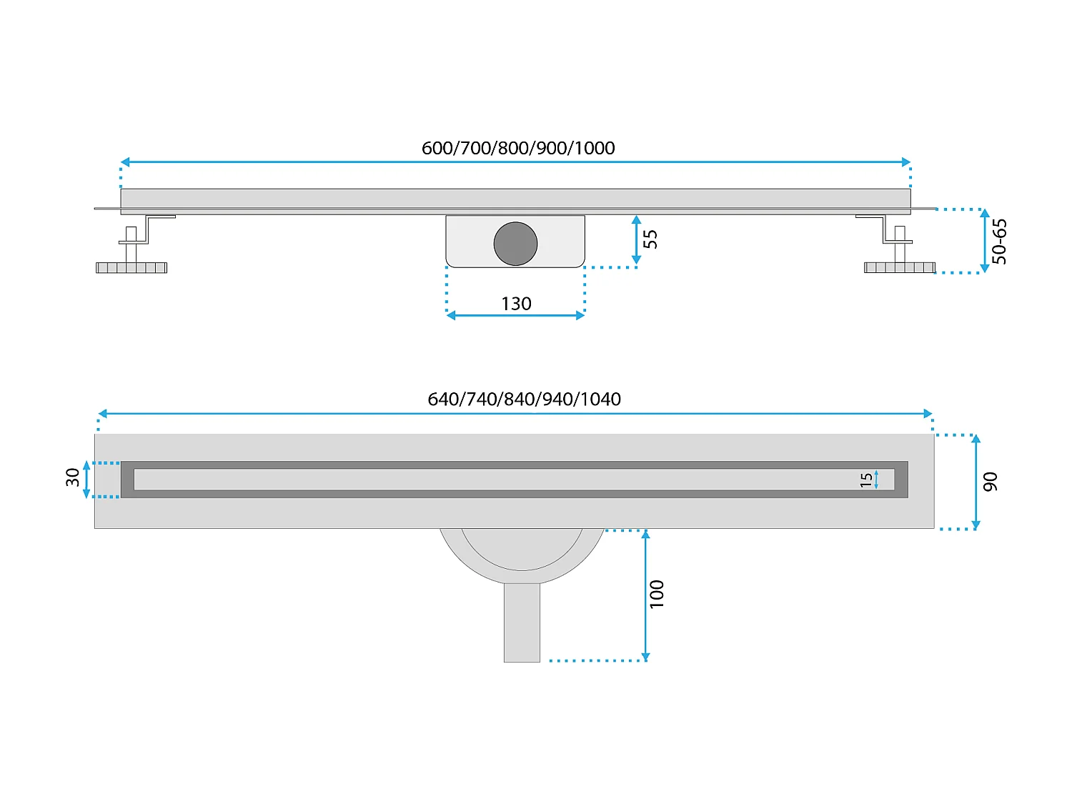 Lineaire Afvoer Rea Neox Slim Pro 800 Black