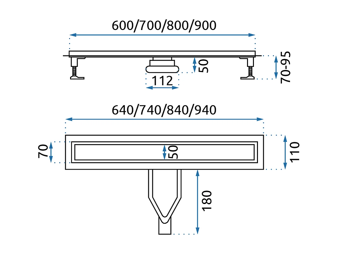 Dreno Linear Rea Neox Superflow 900 Brush Steel