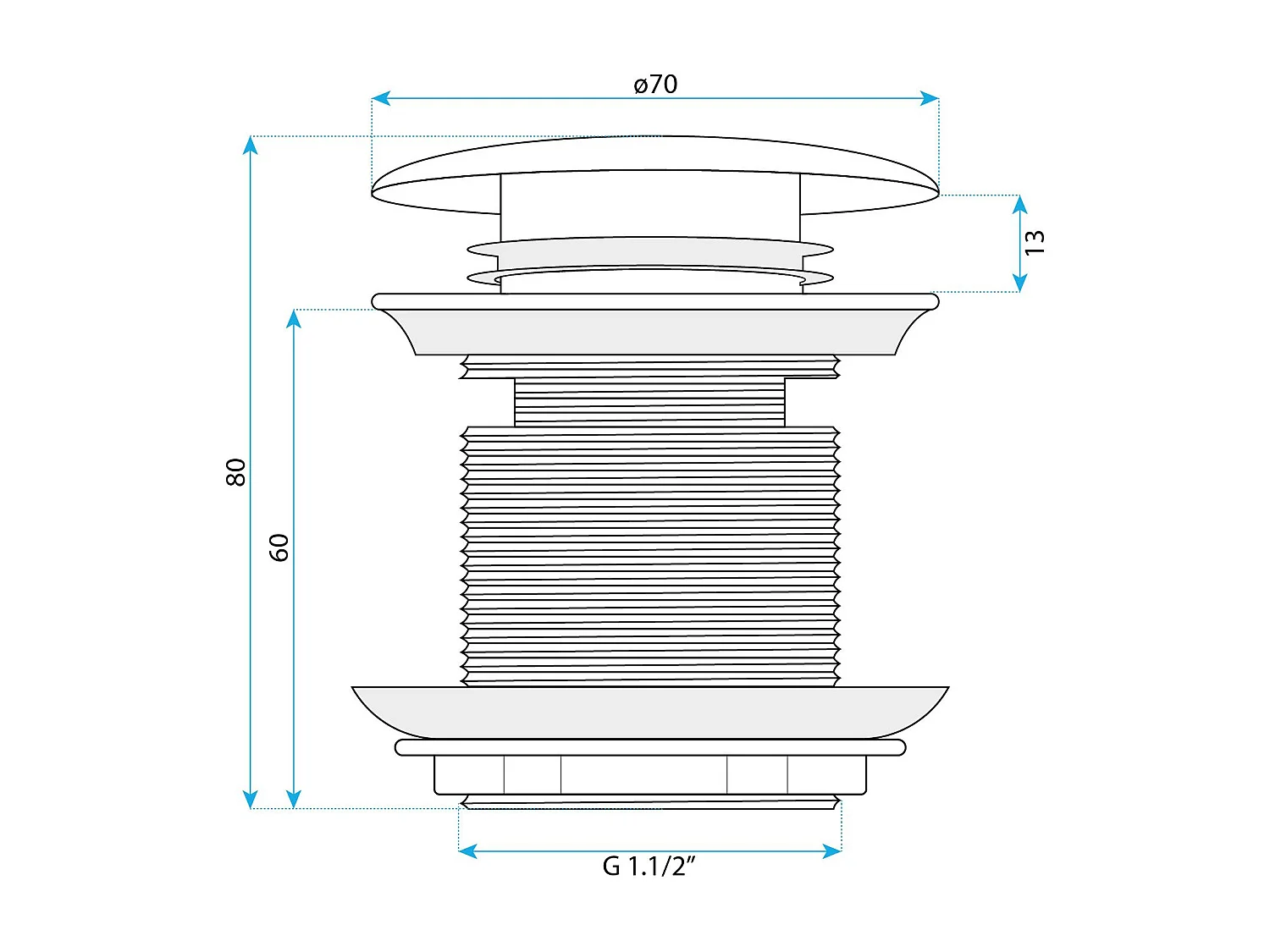 Bonde De Baignoire Clic-Clac Rea 6Cm Gold