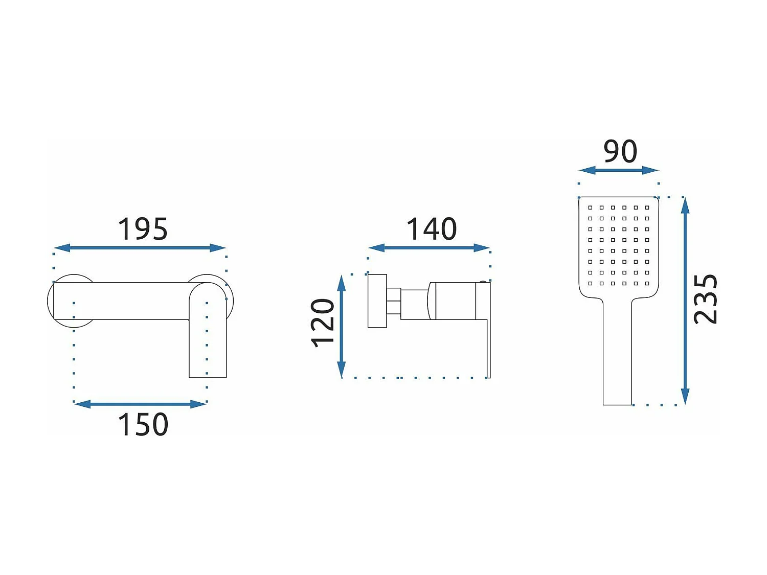 Rubinetto Doccia Rea My1902-8B Storm Black
