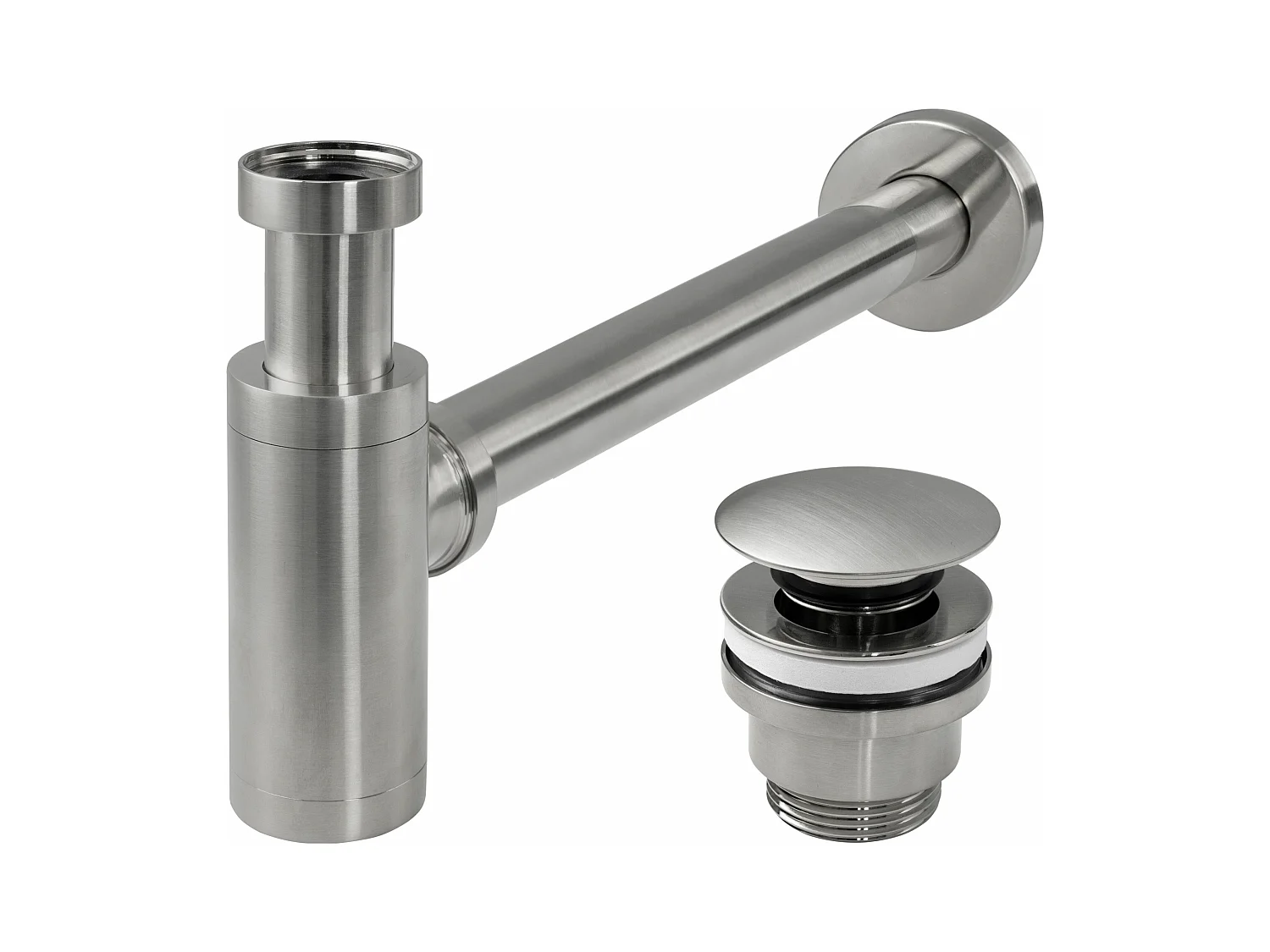 Siphon De Lavabo Universel Clic-Clac Rea Brush Nickel