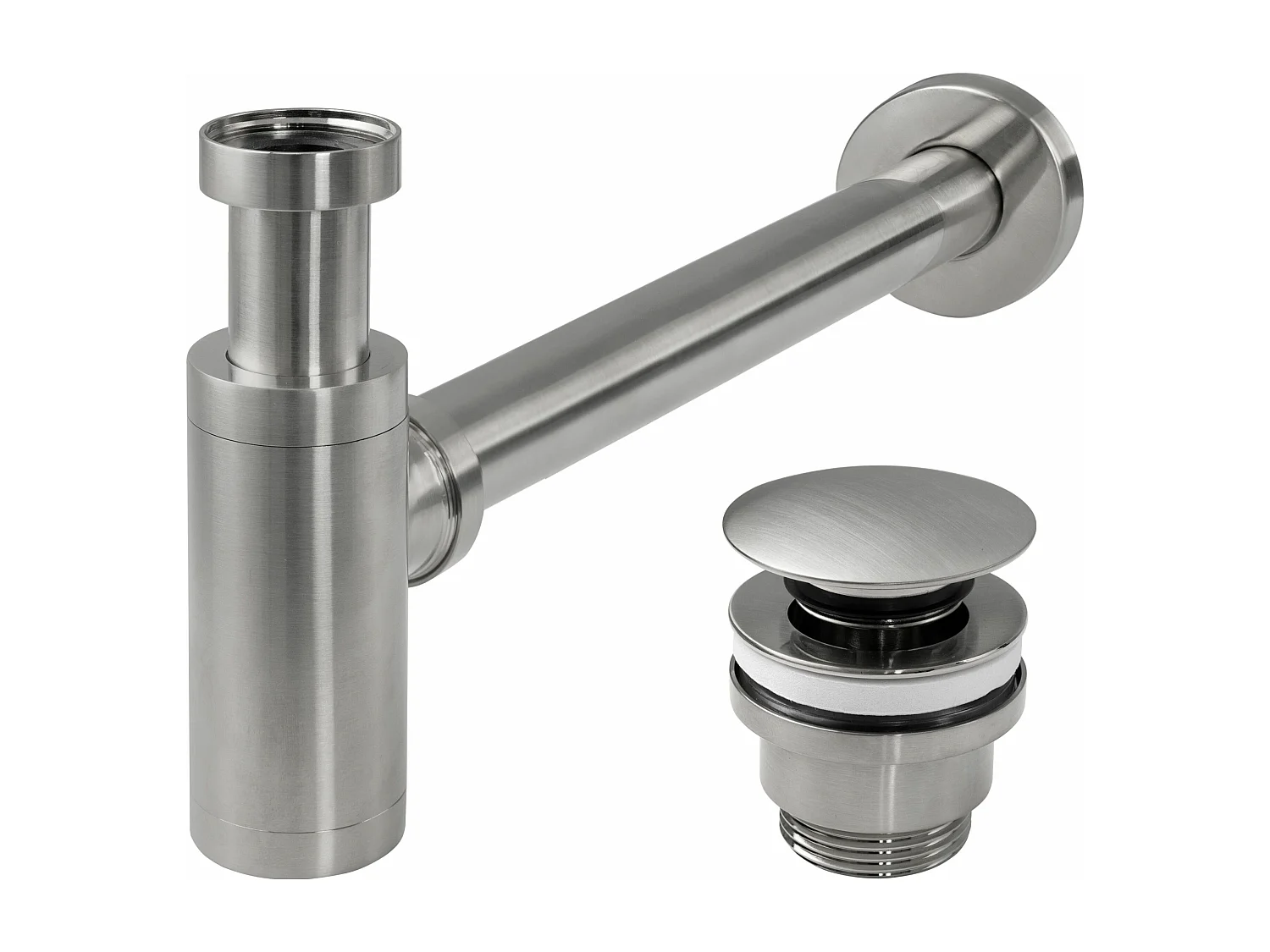 Siphon De Lavabo Universel Clic-Clac Rea Brush Nickel