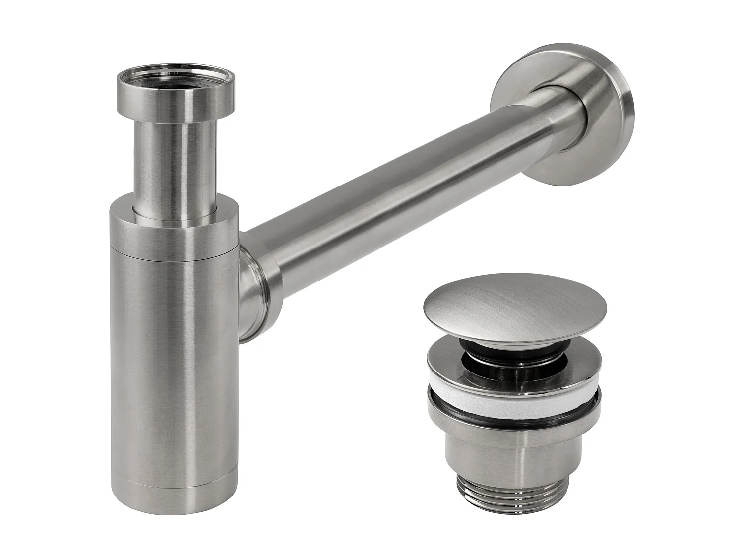 Siphon De Lavabo Universel Clic-Clac Rea Brush Nickel