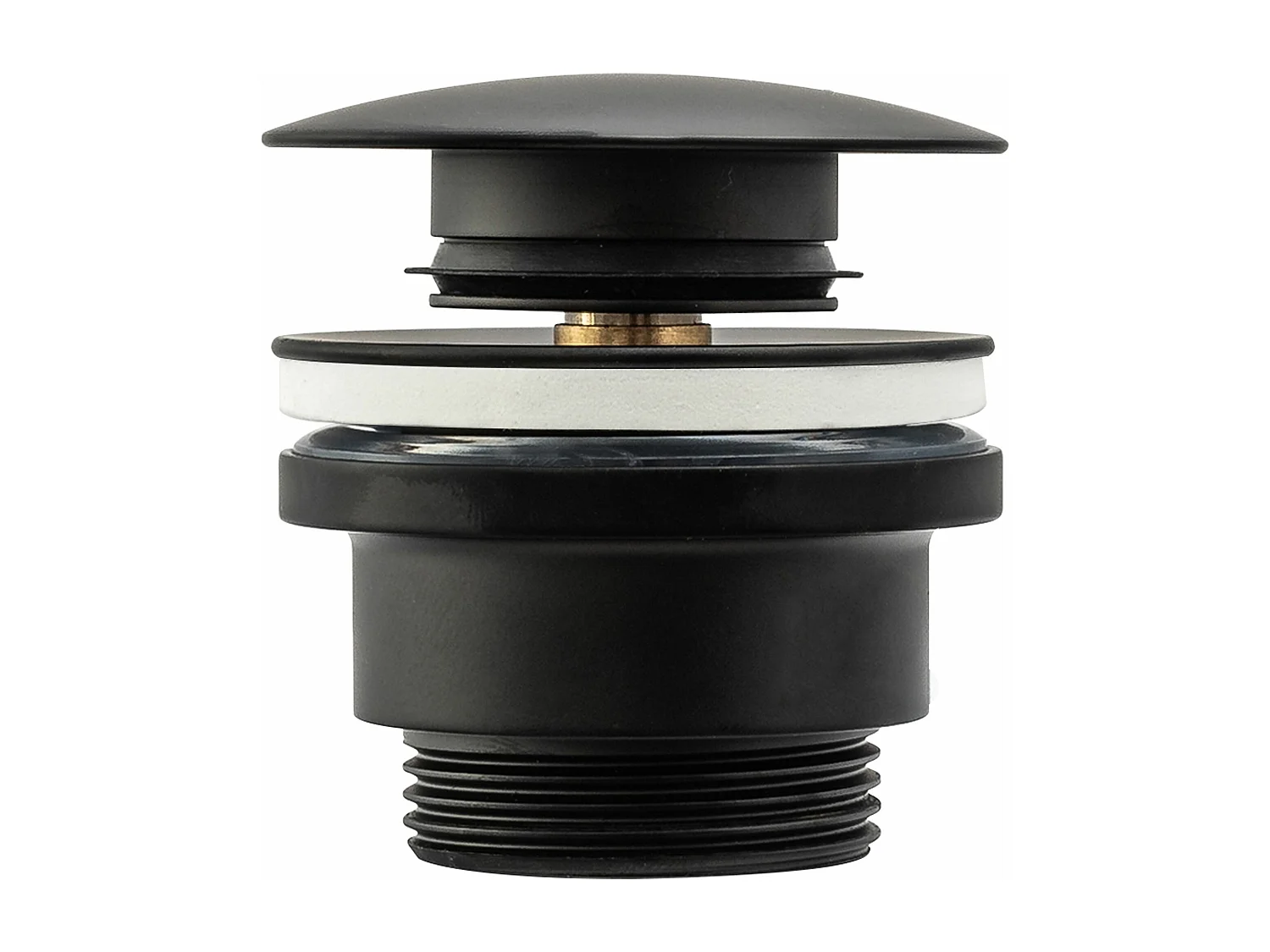 Bonde de lavabo universel clic-clac REA BLACK en liège avec revêtement noir quadruple