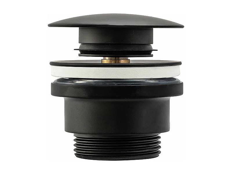 Bonde de lavabo universel clic-clac REA BLACK en liège avec revêtement noir quadruple