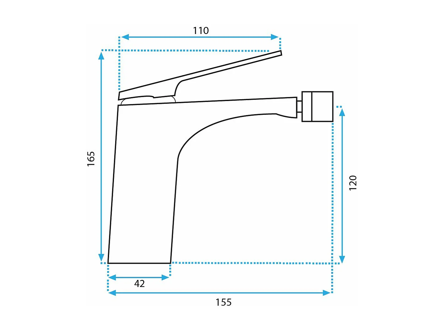 Robinet De Bidet Rea Avalon Dark Grey
