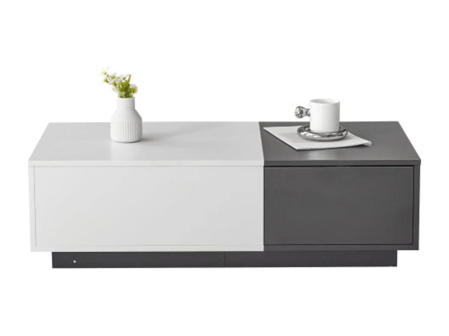 Table basse rectangulaire moderne gris,d74cm×h22cm