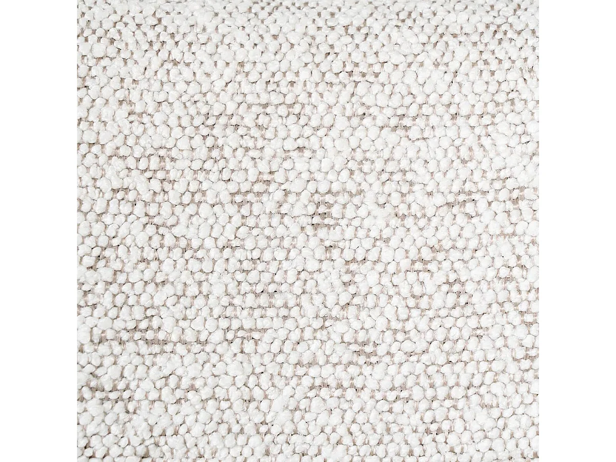 LOANA - Lot de 2 Chaises Tissu Bouclé Blanc Chiné Dossier et Pieds Métal Noir