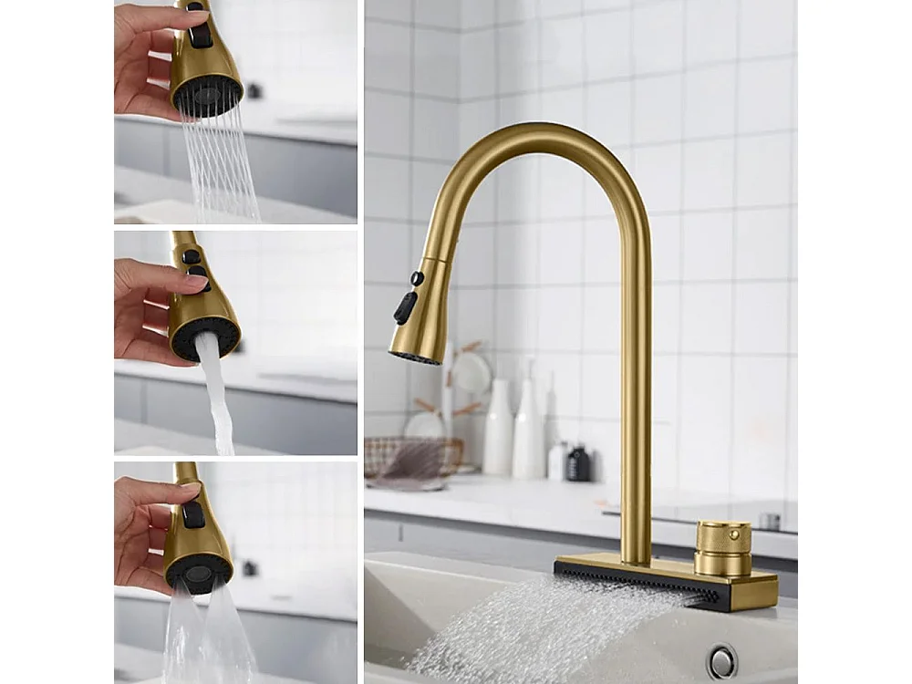 Rubinetto Da Cucina Rea Js-K112Bg Conor Brush Gold