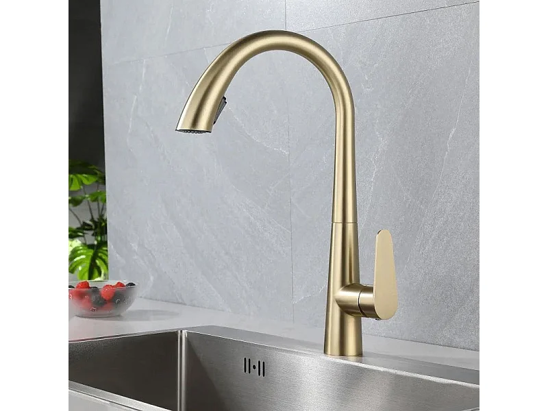 Grifo Para Cocina Rea Js-K087Bg Ross Brush Gold