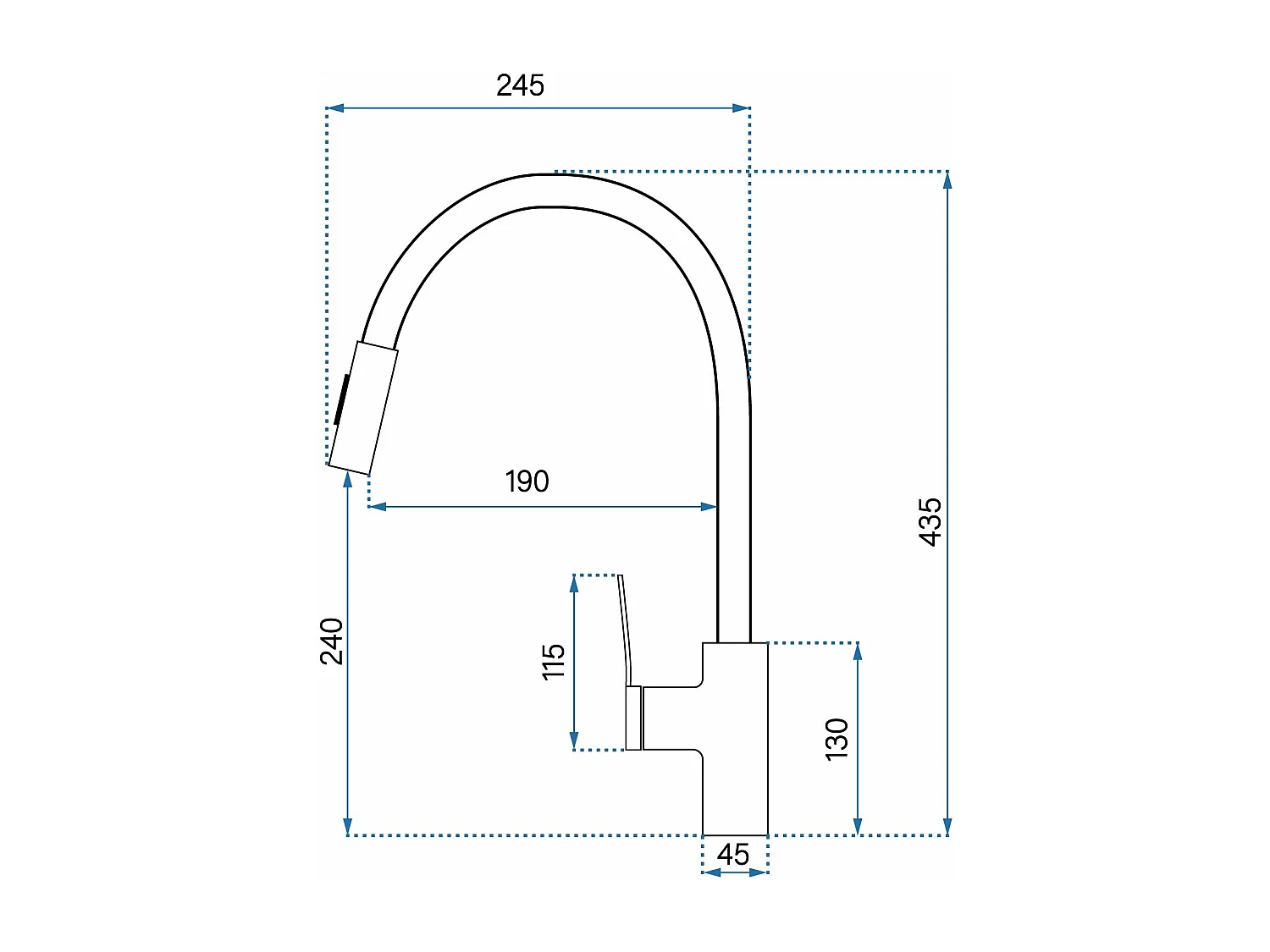 Robinet De Cuisine Rea My1906-5Bgg Soul Brush Gold